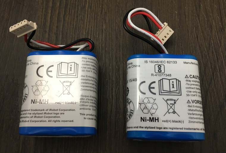 ブラーバ正規品 交換バッテリーの裏外観