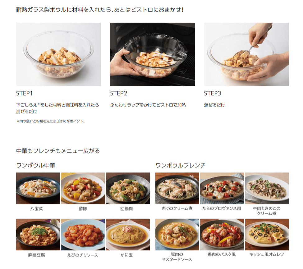 ビストロの「ワンボウル中華」「ワンボウルフレンチ」のレシピ