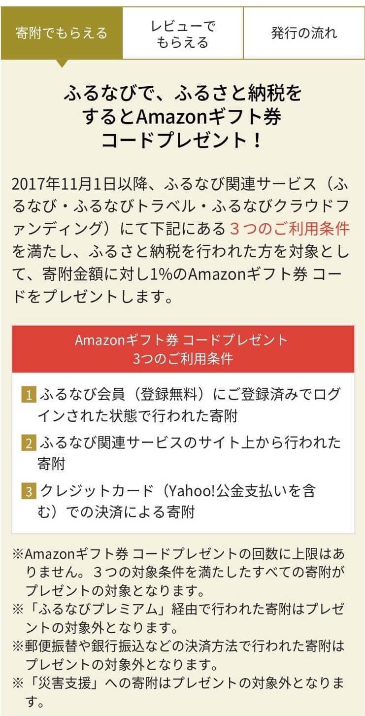 ふるなび Amazonギフト券コードプレゼント